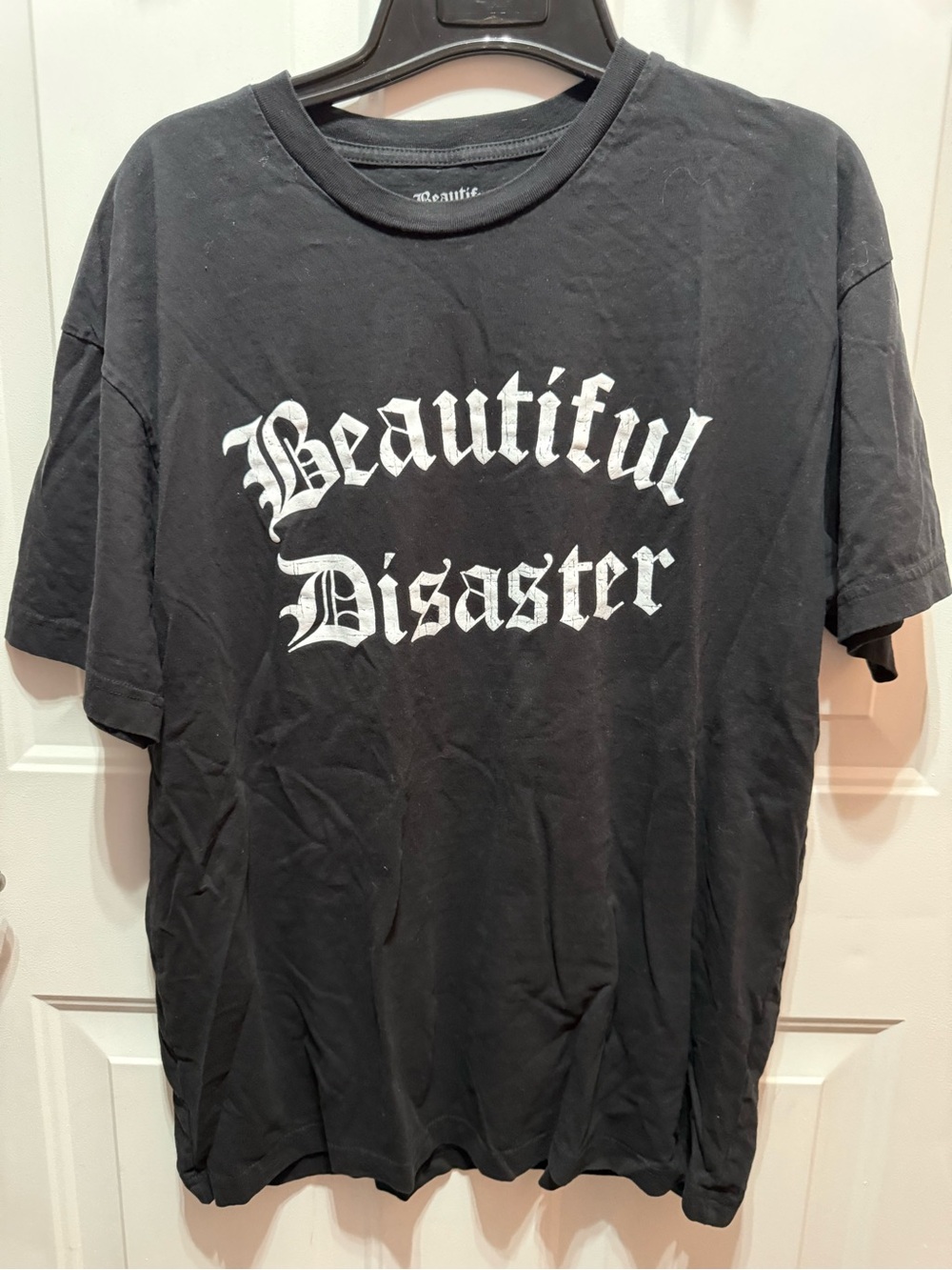 Beautiful Disaster Women's Short Sleeve Graphic Tee - Black Size L